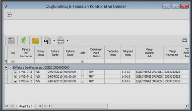 Nebim V3 oluşturulmuş e-faturaları kontrol et ve gönder